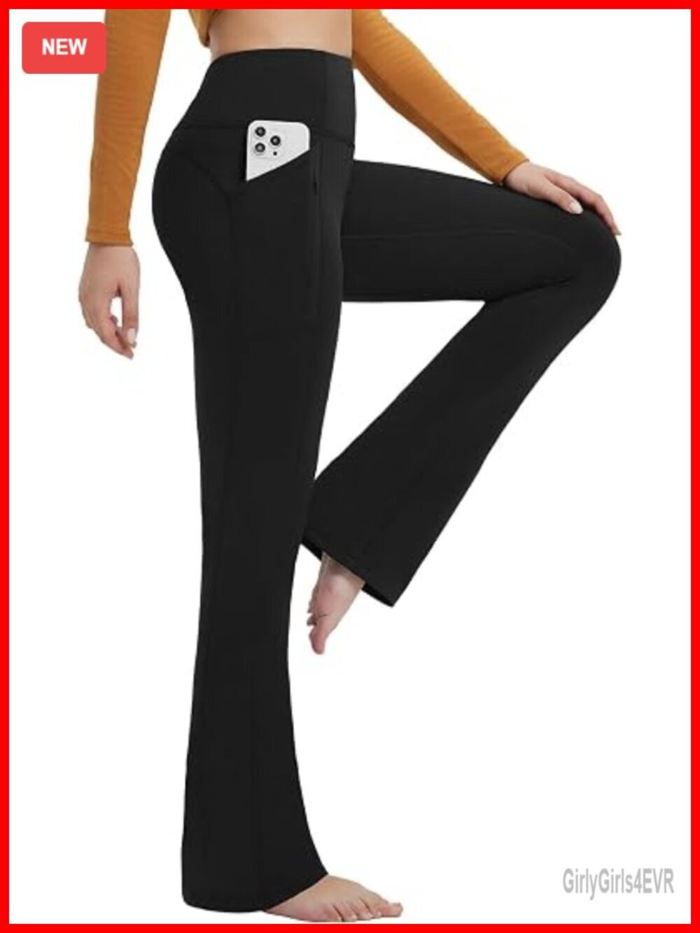 Fleece Lined Flare Yoga Leggings High Waisted with Pockets